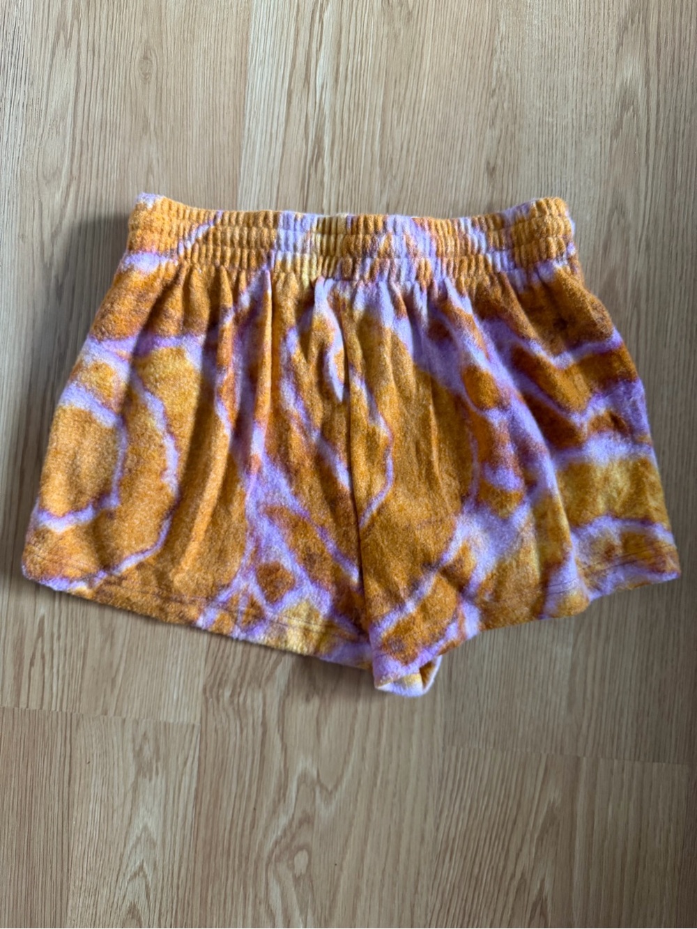NWOT Urban Outfitters Plush Terry Soft Shorts Orange & Purple M Medium - Picture 2 of 5